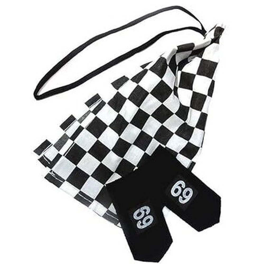 Zac's Alter Ego - Police Epaulettes & Black & White Check Scarf with Elastic Fitting Ensemble d'accessoires de costume - Multicolore